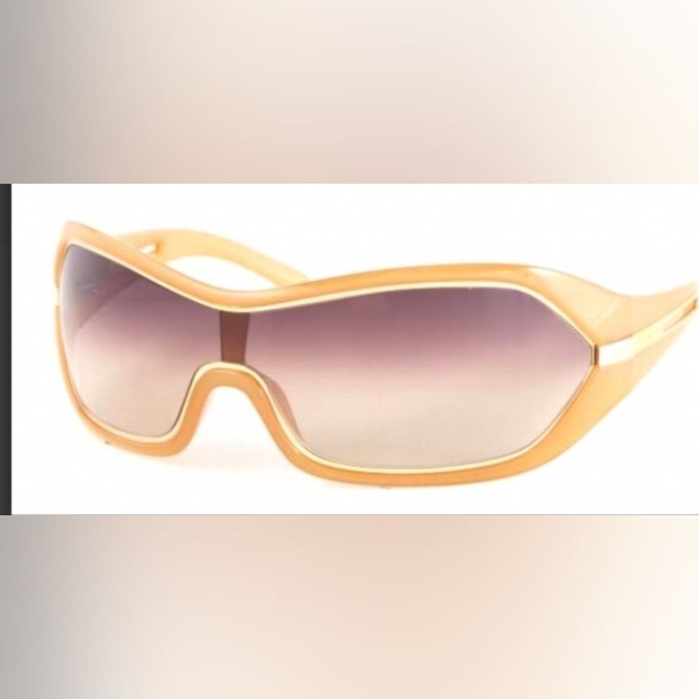 Prada Honey Purplefaded Wrap Around Stylish Gold Sunglasses Spr09h